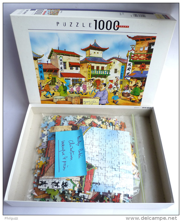 Puzzle NATHAN 1000 Pièces 1993 - LUCKY LUKE CHINATOWN -  Incomplet - Puzzels