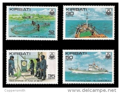 (014) Kiribati  Fishing / Tuna / Fish / Poissons / Fische / Vissen  ** / Mnh  Michel 378-81 - Kiribati (1979-...)