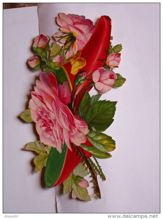 ""  SUPERBE   DECOUPI  GAUFRE  CHAUSSURE  FLEURS  "" 14  Cm - Fiori