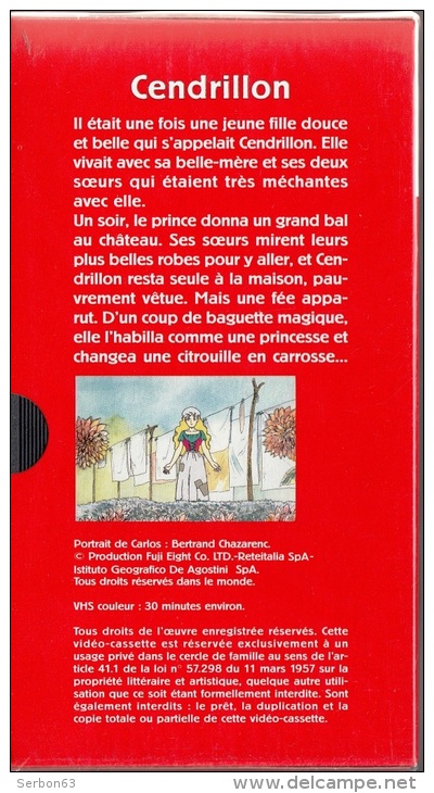 LE MONDE FABULEUX DES CONTES 30mm CASSETTE VHS COULEUR NEUVE SOUS BLISTER CENDRILLON AVEC CARLOS EDITIONS ATLAS - Audio-Video