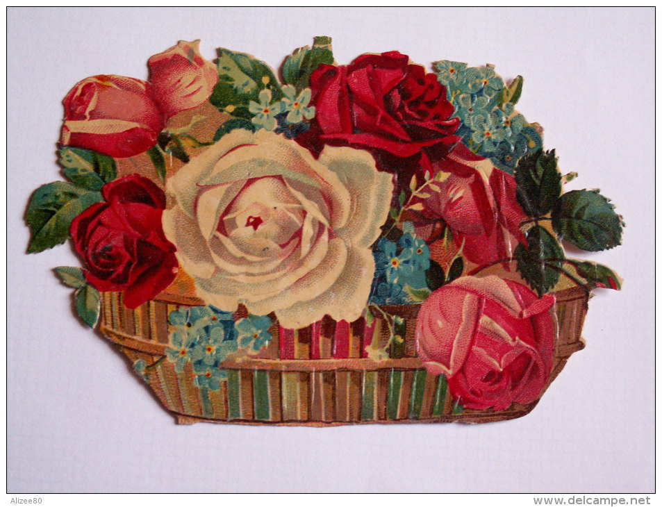 ""  JOLI   DECOUPI  GAUFRE  PANIER  DE  ROSES "" 11,5  Cm - Fiori