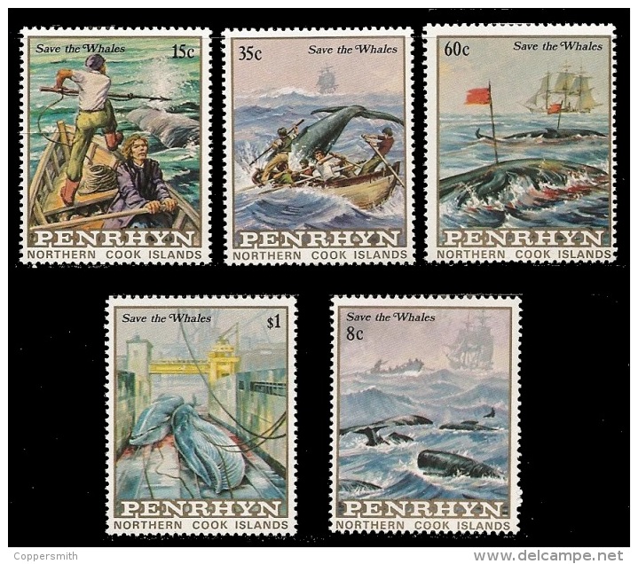 (002 T) Penrhyn  Marine Life / Vie / Meerestiere / Whales / Wale / Baleines   ** / Mnh  Michel 310-14 - Penrhyn