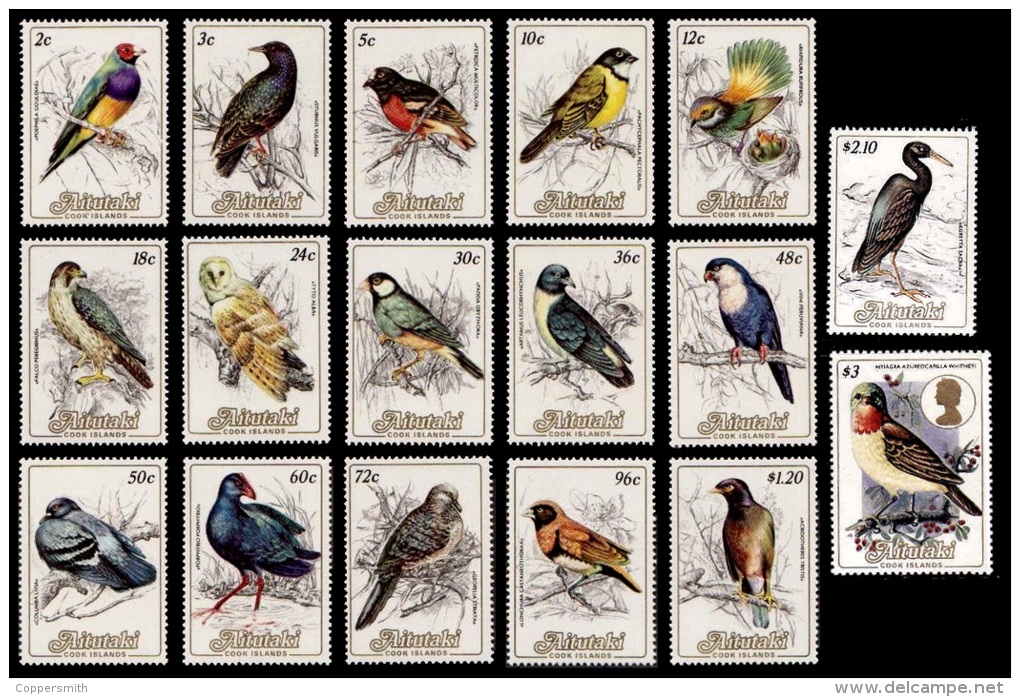 (002 T) Aitutaki  Animals / Birds / Oiseaux / Vögel / Vogels  ** / Mnh  Michel 505-521 - Aitutaki