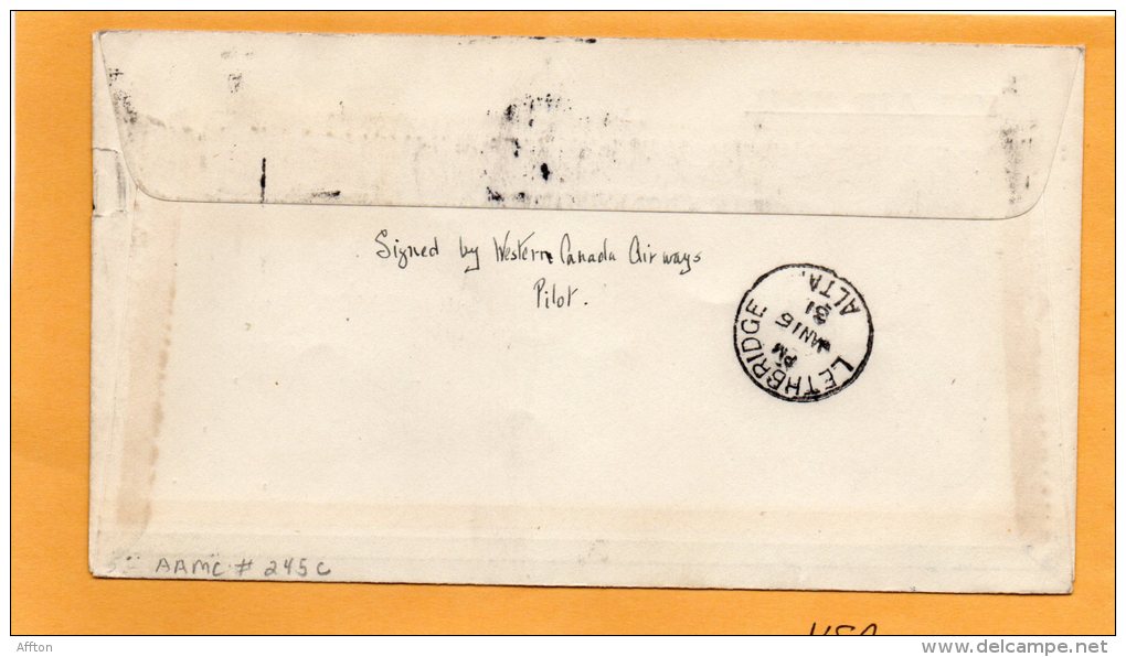 Mdeicine Hat To Lethbridge 1931 Canada Air Mail Cover - First Flight Covers