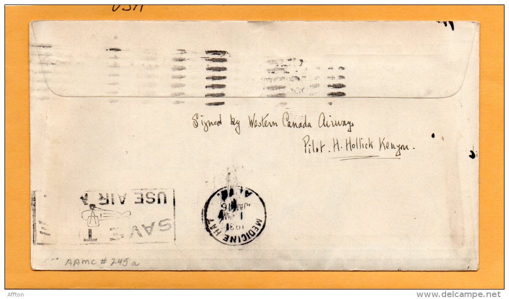 Lethbridge To Medicine Hat 1931 Canada Air Mail Cover - First Flight Covers