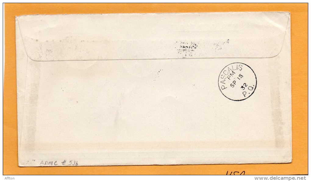 Siscoe To Pascalis 1932 Canada Air Mail Cover - First Flight Covers