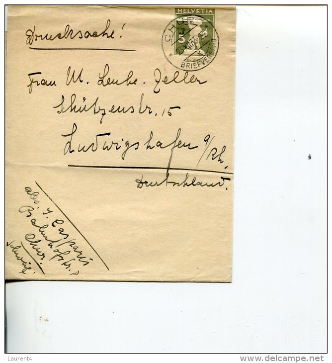 (300) Switzerland 1933 - Newspaper ? Wrap And Stamp - Service