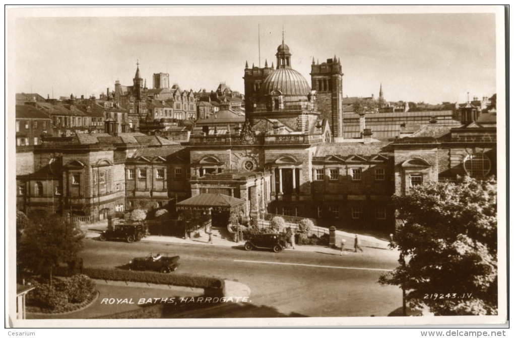 U.K. Harrogate, Royal Baths, Old Postcard, Beautiful Condition - Harrogate