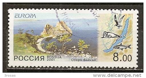 Russie Russia 2001 Europa Oiseau, Phoque, Poisson, Bird, Seal, Fish Obl - Oblitérés