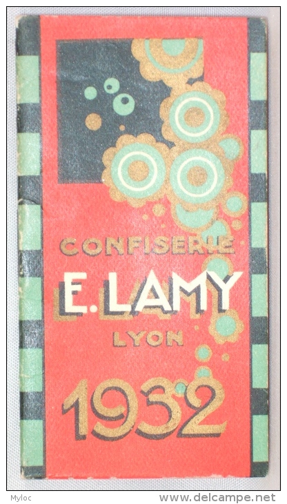 Mini Calendrier. E. Lamy. Confiserie Lyon. 1932. - Tamaño Pequeño : 1921-40