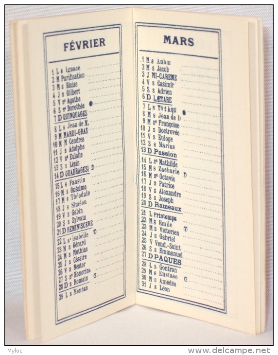 Mini Calendrier. E. Lamy. Confiserie Lyon. 1932. - Petit Format : 1921-40