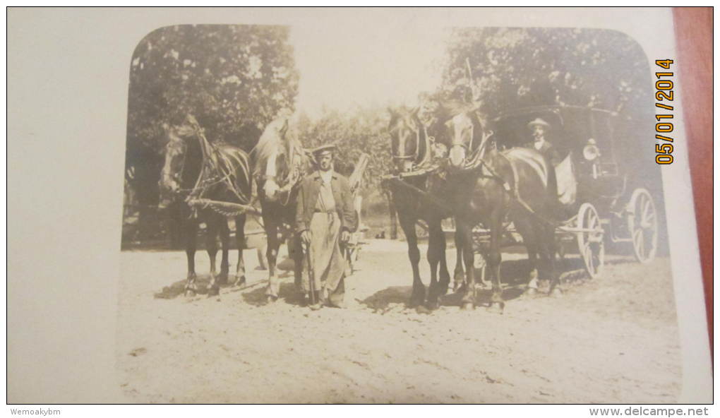 AK Foto-Postkarte Mit 2 Pferdekutschen Um 1910 - Fotografie