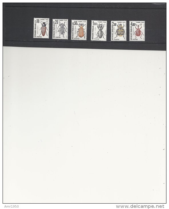 France - 1982 - Insectes Coléoptères - Timbres Taxes N° 103 à  108 Sans Charnières - 1960-.... Mint/hinged