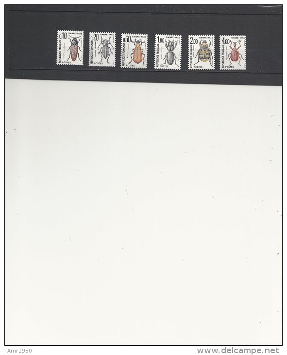 France - 1982 - Insectes Coléoptères - Timbres Taxes N° 103 à  108 Sans Charnières - 1960-.... Neufs