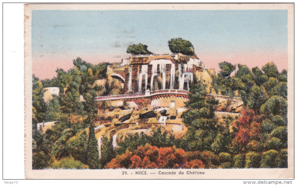 Carte Postale Ancienne De Nice - Cascade Du Château - Parcs Et Jardins