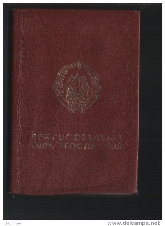 SFR YUGOSLAVIA Passeport 1971 - Historical Documents