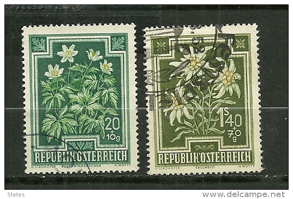 Autriche Oblitéré ; Y & T ; 723, 731  ; " Fleurs " - Used Stamps