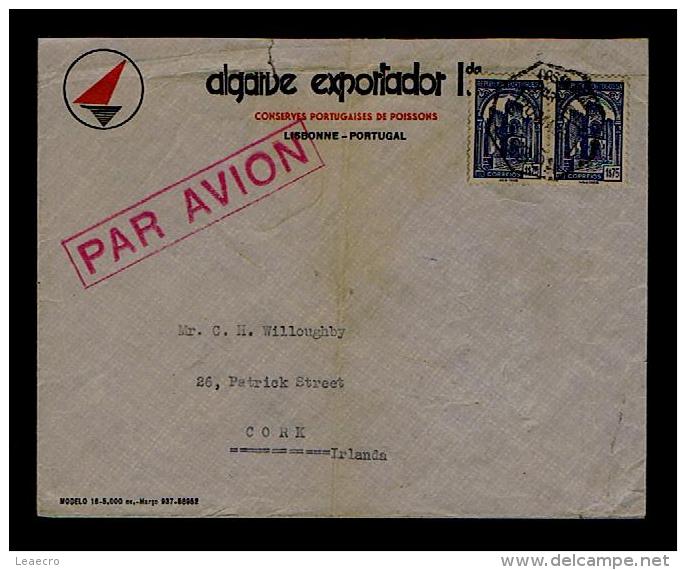 Portugal Lisboa Flora Flower 1937 CORK Publicitary Cover Covers Poissons Conserves ALGARVE EXPORTADOR Industrie Gc1654 - Vegetables