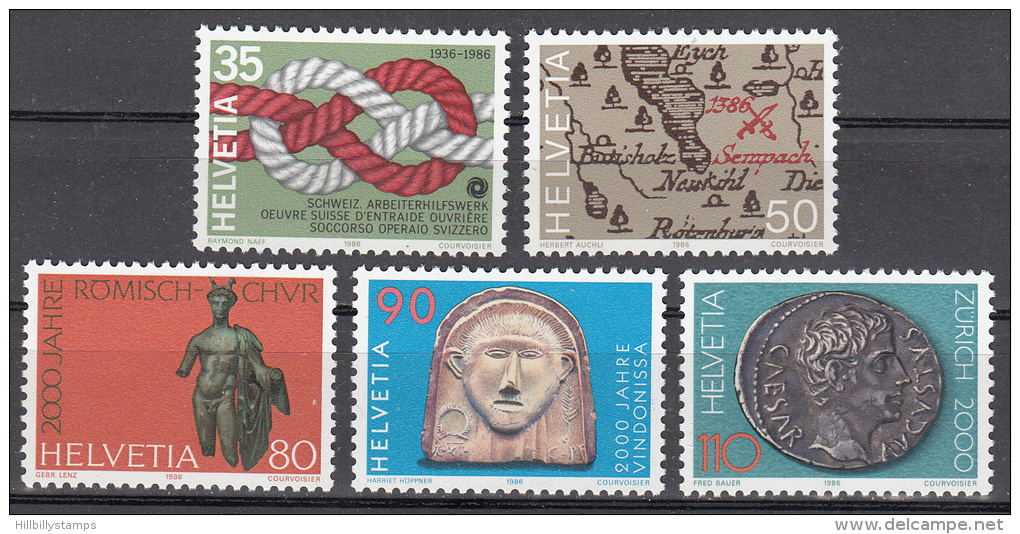 Switzerland   Scott No.  772-76     Mnh    Year  1986 - Nuevos