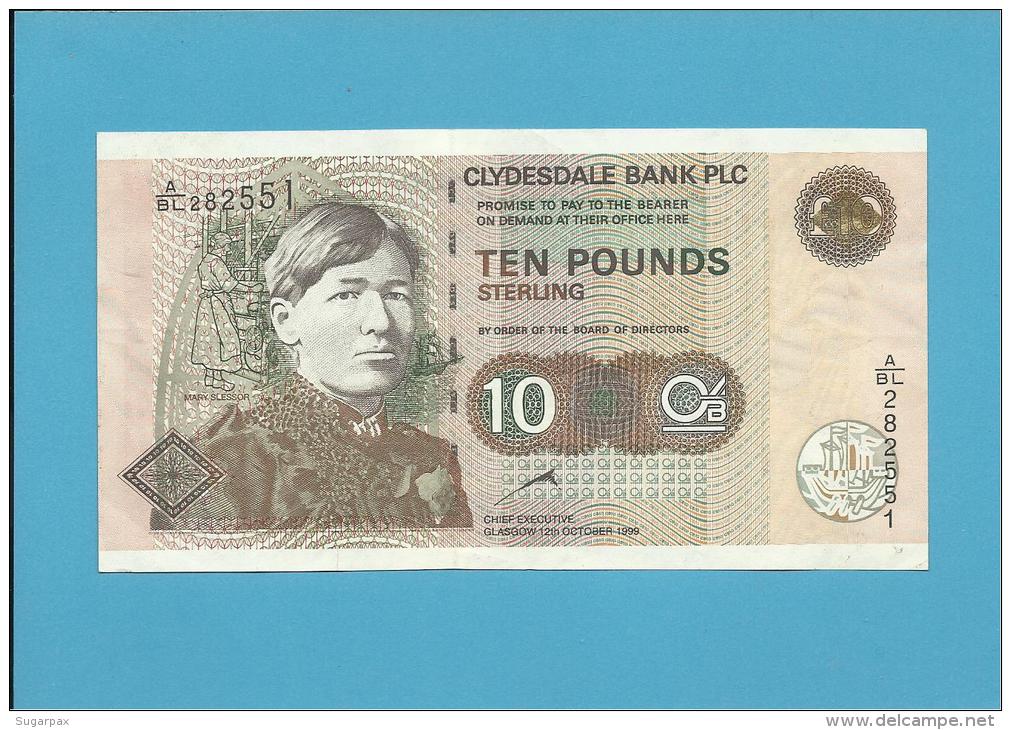 SCOTLAND - UNITED KINGDOM - 10 POUNDS - UNC. - 12.10.1999 - P 226b - CLYDESDALE BANK PLC - 10 Pounds