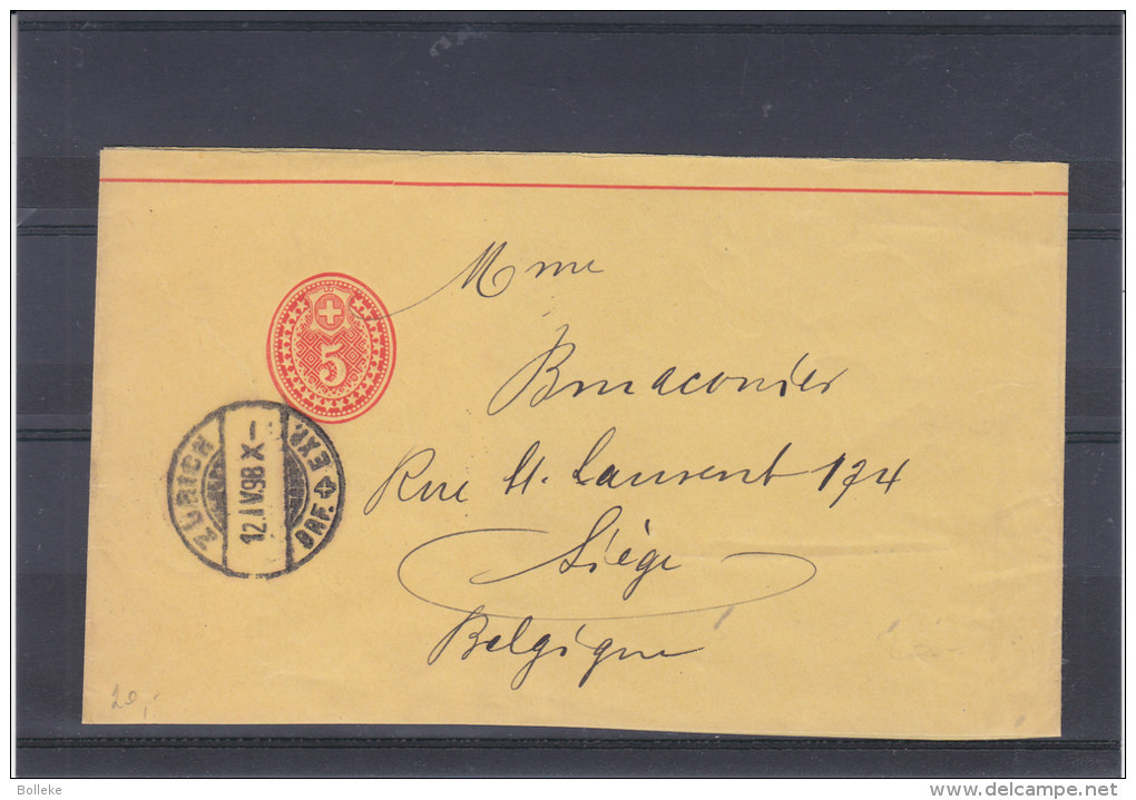 Suisse - Bande Pour Journaux De 1898 - Expédié Vers La Belgique - Lettres & Documents