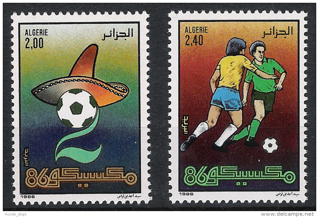 1986 Algerien Mi# 911-912 ** MNH Fußball Football Soccer Sport WM FIFA Mexico 86 - 1986 – Mexiko
