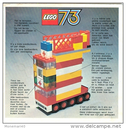 LEGO 73 - L'AMBULANCE - LEGO DUPLO - LEGOLAND - GROS CAMIONS - BATEAUX - TRAINS - ENGRENAGES, Etc... Catalogue (1973) - Catalogs