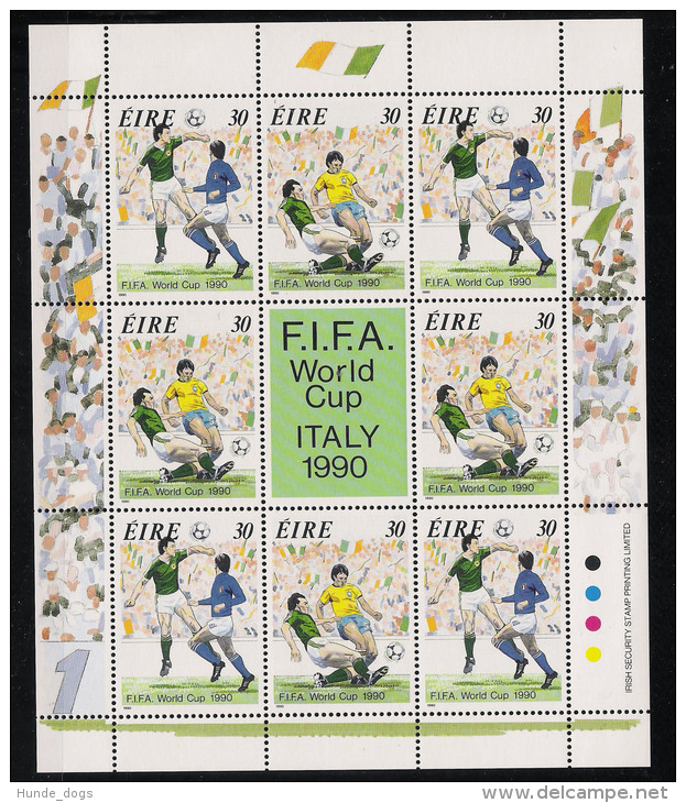 1990 Irland Mi# 712-713 Klb. ** MNH Fußball Football Soccer Sport WM FIFA Italien 90 - 1990 – Italien