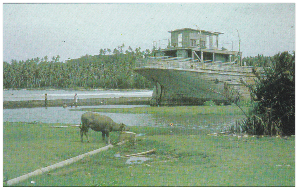 Barge Ship Wreck , Inarajan Channel , GUAM , 1951 - Guam