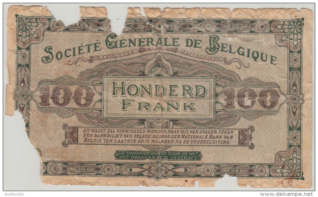 B00356 100 Francs Société Générale 06/11/16 NBBB-56 Good - 100 Francs