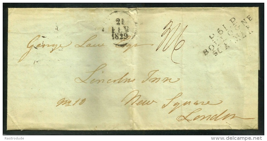 1829 - ENTIRE LETTER - BOULOGNE SUR MER To LONDON - 1801-1848: Precursors XIX