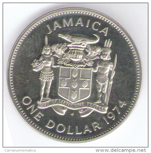GIAMAICA 1 DOLLAR 1974 FONDO SPECCHIO - Giamaica