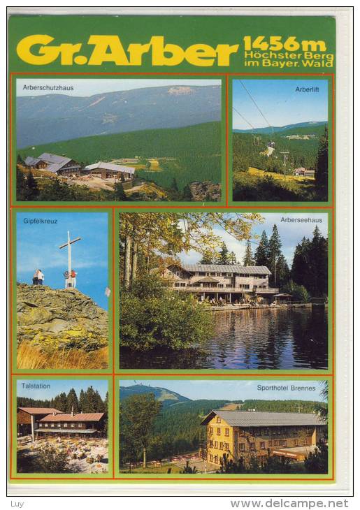 GROSSER ARBER - Mehrbildkarte M. Sporthotel Brennes, Arberseehaus, Arberschutzhaus, Lift, Talstation - Regen