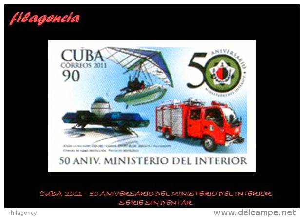 PIEZAS. CUBA MINT. 2011-08 50 ANIVERSARIO DEL MINISTERIO DEL INTERIOR. SERIE SIN DENTAR - Imperforates, Proofs & Errors