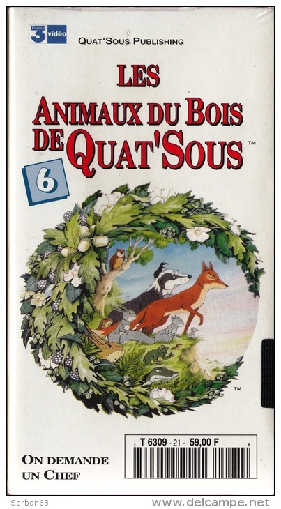 LES ANIMAUX DU BOIS DE QUAT'SOUS 25mm CASSETTE ENFANTS NEUVE SOUS BLISTER VHS COULEUR N°6 AVEC FRANCE 3 ON DEMANDE UN CH - Audio-video