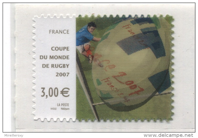 RUGBY FRANCE BALLON   COUPE DU MONDE 2007 TIMBRE LENTICULAIRE - Rugby