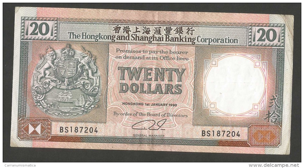 [NC] HONG KONG - SHANGHAI BANKING CORPORATION - 20 DOLLARS (1990) - Hong Kong