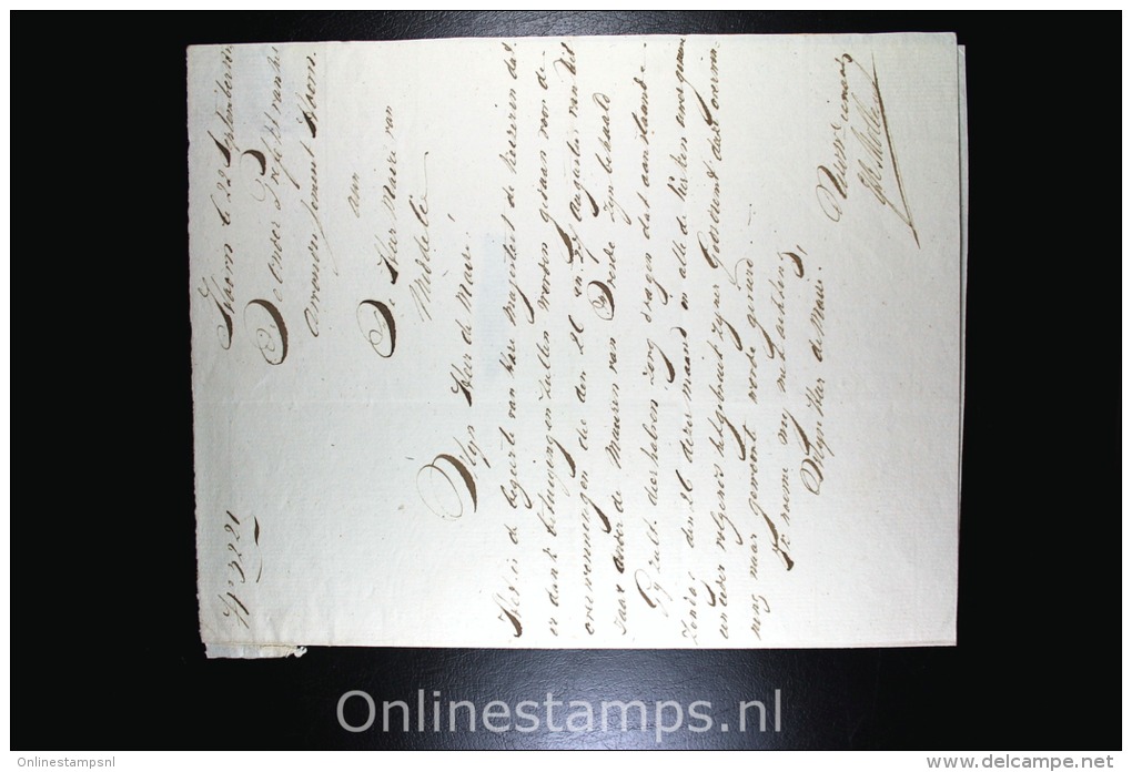 Nederland Comp. Brief Departementstempel Hoorn Naar Middelie, 1813  Portvrijdom Sous Prefet De L"Arrondis Dep. Zuiderzee - ...-1852 Voorlopers