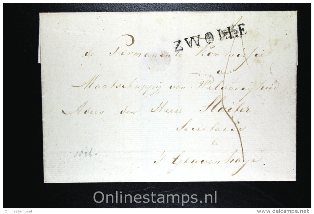 Nederland Comp Brief 1826 Departement Stempel Zwolle Naar Den Haag - ...-1852 Vorläufer