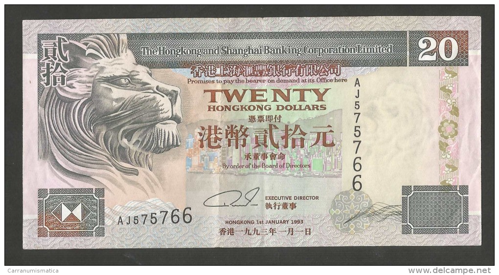 [NC] HONG KONG - SHANGHAI BANKING CORPORATION - 20 DOLLARS (1993) - Hongkong
