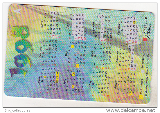 Singapore Old Phonecard - 1998 Calendar- 154SIGA - 5 $ - Singapour