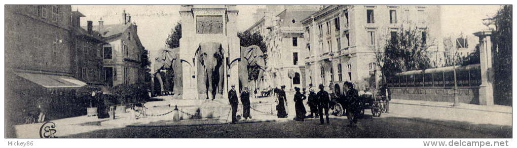 CHAMBERY-- Fontaine De Boigne (éléphants), La Poste Et La Caisse D'Epargne (attelage) --animée--n° 637 éd CER- - Chambery