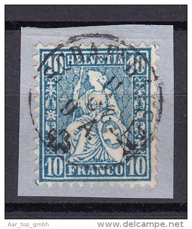 Schweiz Heimat SH Schaffhausen 1966-12-11 Auf Briefstück Mit Zu.#31b Grünblau 10 Rp Sitzende Helvetia - Usados