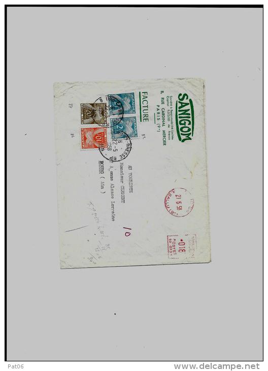 PARIS &ndash; Bureau N°84 &laquo; R. BALLU 9° &raquo;Facture Non Admise &ndash; Poids &gt; à 20g.Assujettie à L.I. 2ème - 1960-.... Cartas & Documentos