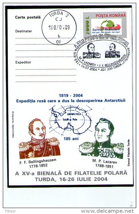Antarctica - F.F. Bellingshausen And M.P. Lazarev 185 Years-Antarctica Discovery. Turda 2004. - Explorateurs & Célébrités Polaires