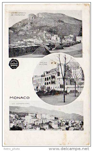 17 Cpa Chocolat Menier : Compiègne, Laruns, Chantilly, Clermont-Fd, Lac De Genève, Luz, Mont St Michel, Ste Ménéhould,.. - Advertising