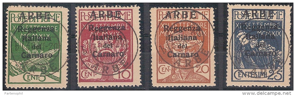 1920 Arbe Fiume Soprastampati Us. 1/4. Firma Raybaudi - Arbe & Veglia