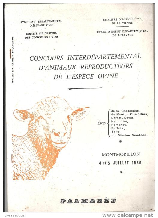 Montmorillon Palmarès Du Concours Interdépartemental D´animaux Reproducteurs De L´espèce Ovine Des 4 Et 5 Juillet 1980 - Poitou-Charentes