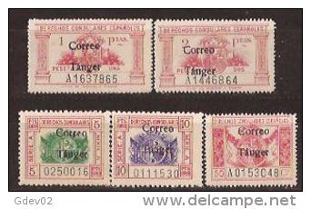 TA142-L4122TESSSC.Maroc.Marocco.TANGER.SERVICIOS  DERECHOS CONSULARES.1938 (Ed 142/6**) Sin Charnela.MUY BONITO..RARO - Otros & Sin Clasificación