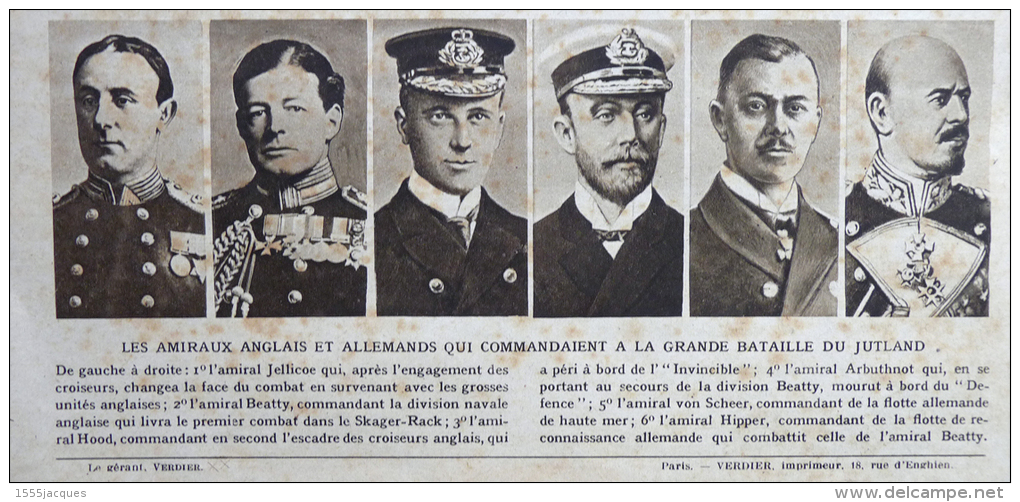 LE MIROIR N° 134 / 18-06-1916 GALICIE JUTLAND SKAGER-RACK FORT DE VAUX AVIATEUR GILBERT MARINE KITCHENER SKI DOLOMITES